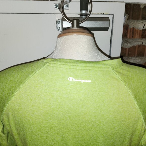 Champion Size XL Long Sleeve T-Shirt Tee Top Thumbholes Lime Green - Picture 4 of 7